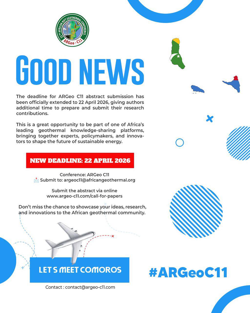 La date limite de soumission des résumés pour ARGEO-C11 a été officiellement prolongée jusqu’au 22 avril 2026